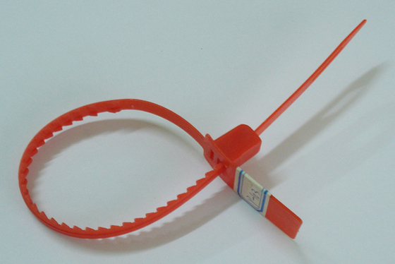 Cachetage rouge en plastique matériel de sécurité de cargaison de PE de l'impression de code barres avec OIN/PAS 17712