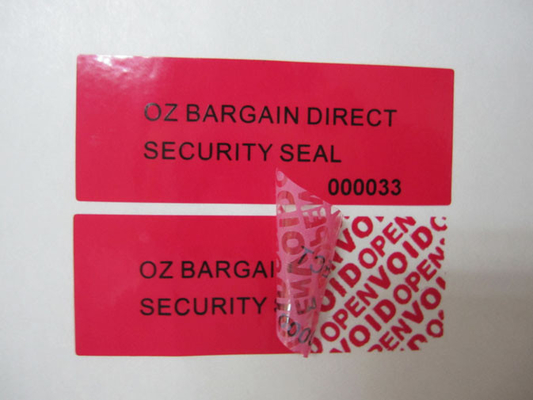 Anti-theif labels évidents de degré de sécurité de bas bourreur de résidu de papier de Glasine/film de Polyerster