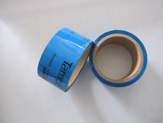 Rouge / bleu haut degré PET sceau de sécurité ruban avec impression Logo pour champ logistique